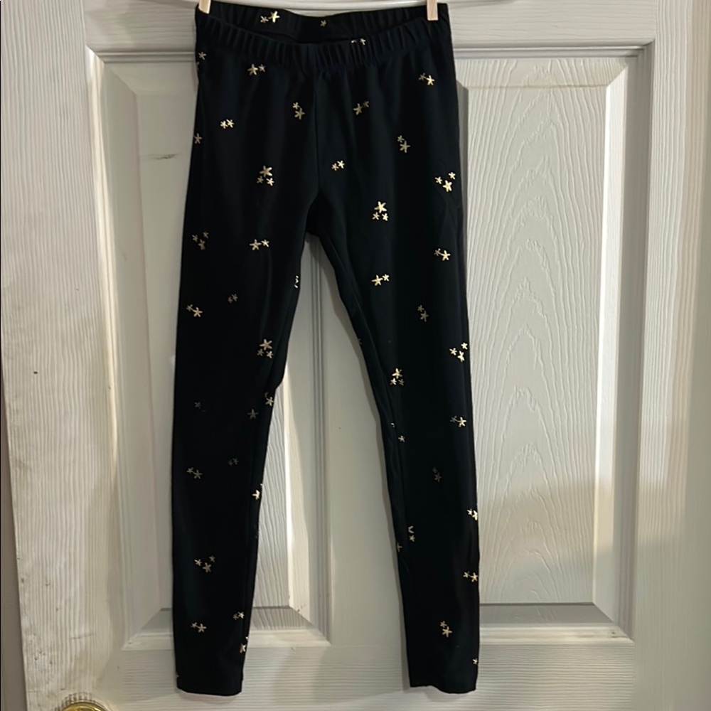 Cat & Jack Black and Gold Leggings with Geometric Pattern
